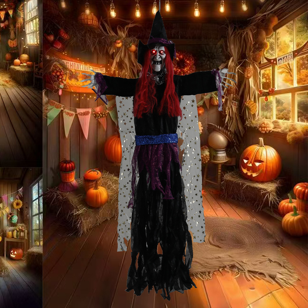 Halloween nuevo estilo noche oscura colmillos máscara de bruja Pascua máscara de terror bruja mujer peluca accesorios de vestir