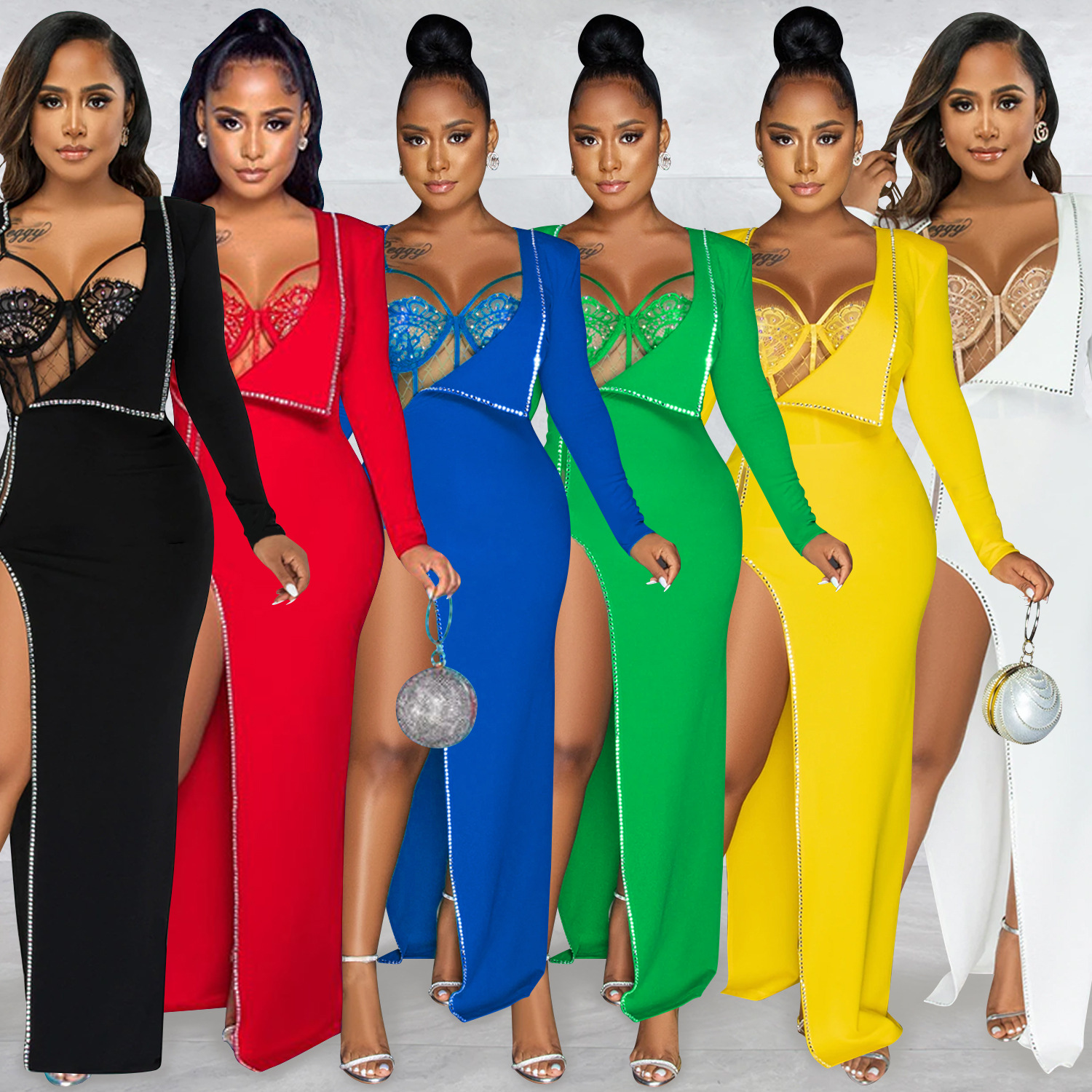 X5861 transfronteriza AliExpress Amazon moda europea y americana nueva sexy color sólido irregular manga larga Mono para mujeres