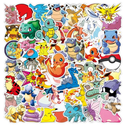 200 sheets of Japanese anime Pokemon car luggage handle sticker wholesale for Pokemon spirit doodle stickers