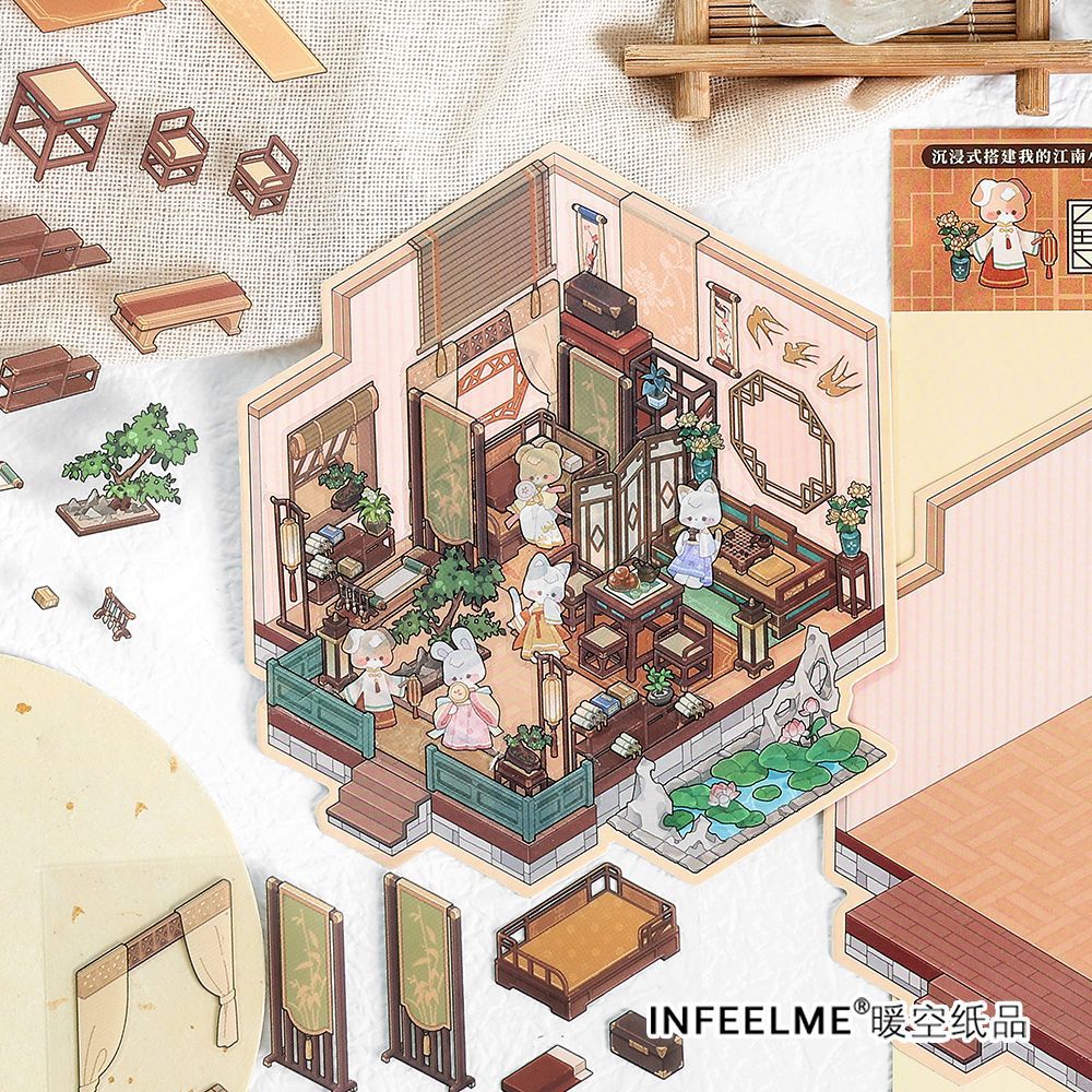 Mo Yan Infeel.me 3D estereoscopio paisaje pegatinas YaShe Xiaozhu DIY miniatura escenas pegatinas decorativas