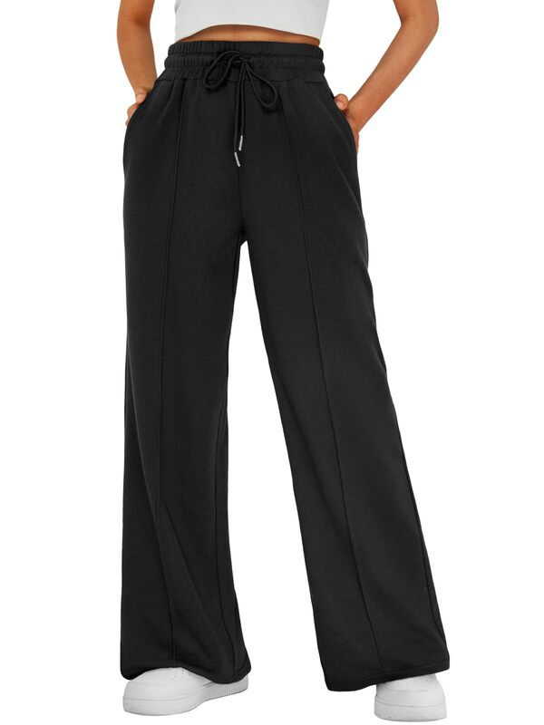 Amazon Cross-border European and American Women's Wide Leg Sports High Waist Loose Flare Pants Drawstring Sports Jogging Pants Amazon Cross-border European and American Women's Wide Leg Sports High Waist Loose Flare Pants Drawstring Sports Jogging Pants