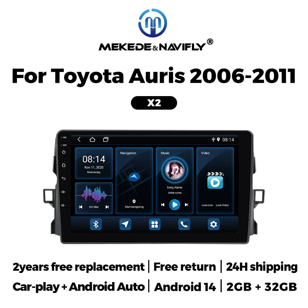 Подходит для Toyota Auris 06-11, Android-автонавигатор GPS, автомобильная MP5-магнитола с Bluetooth, всё-в-одном