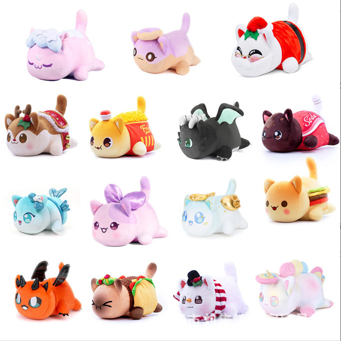 Cross Border Hot Products in stock aphmau meow meows plush sandwich fries donut cat figurine