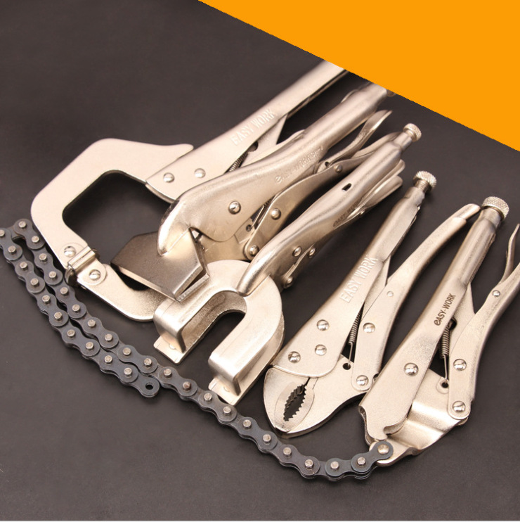 大力钳子多功能万用压力钳工业级固定钳重型夹钳手动加力钳工具