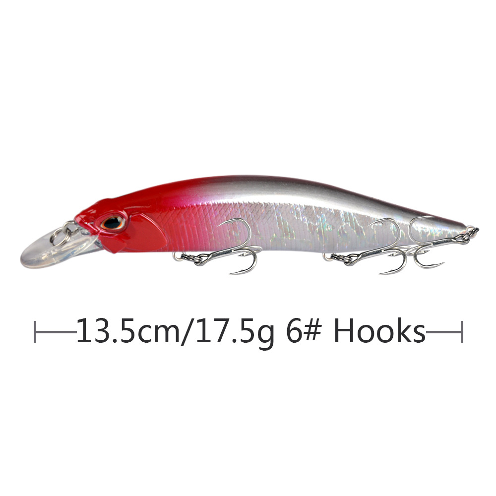 Floating Minnow Lures 135mm 17.5g Hard Baits Fresh Water Bass Swimbait Tackle Gear