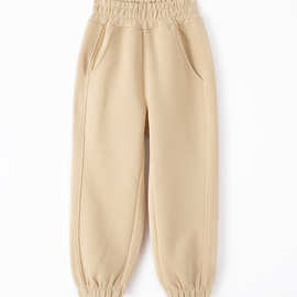 秋冬韩系空气层阔腿裤软糯垂感华棉童裤女宽松直筒儿童棉质长裤