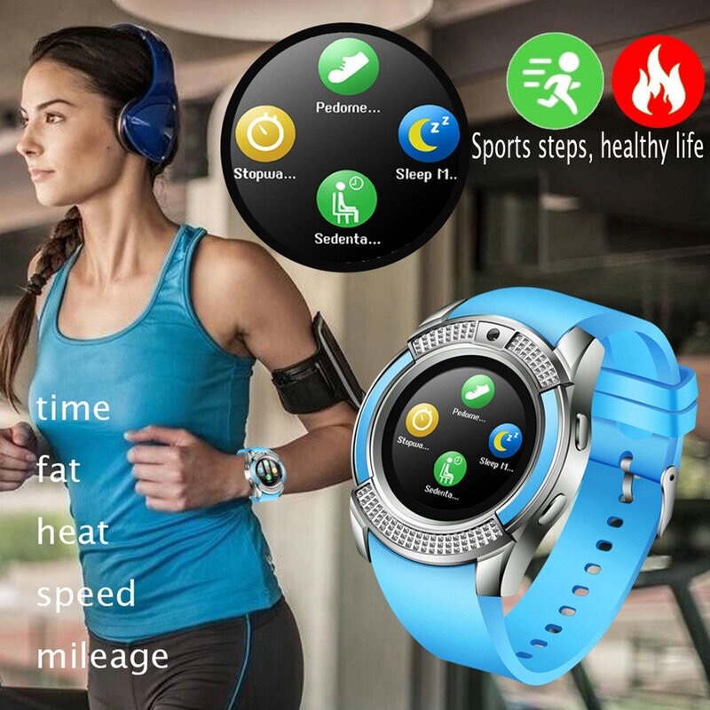 V8 Round-Screen Smart Watch with Sim Card Slot for Making Calls, Bluetooth Music, Touch Screen, Step Counting, and Information Push Notifications V8 Round-Screen Smart Watch with Sim Card Slot for Making Calls, Bluetooth Music, Touch Screen, Step Counting, and Information Push Notifications
