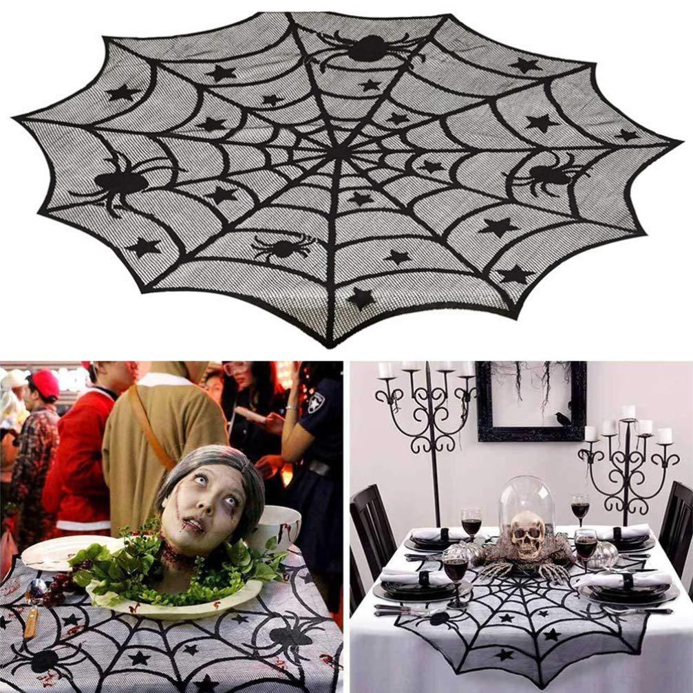 Black Halloween table runner Halloween spider web tablecloth Ghost…
