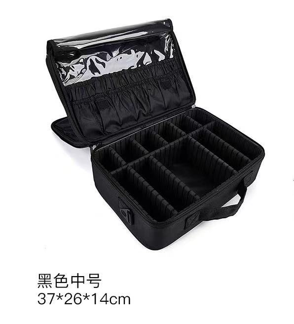 Bolsa de cosméticos portátil, maquillador y maquillaje de gran capacidad, bolsa de almacenamiento portátil multicapa, bolsa de partición de viaje de estilo ins en stock