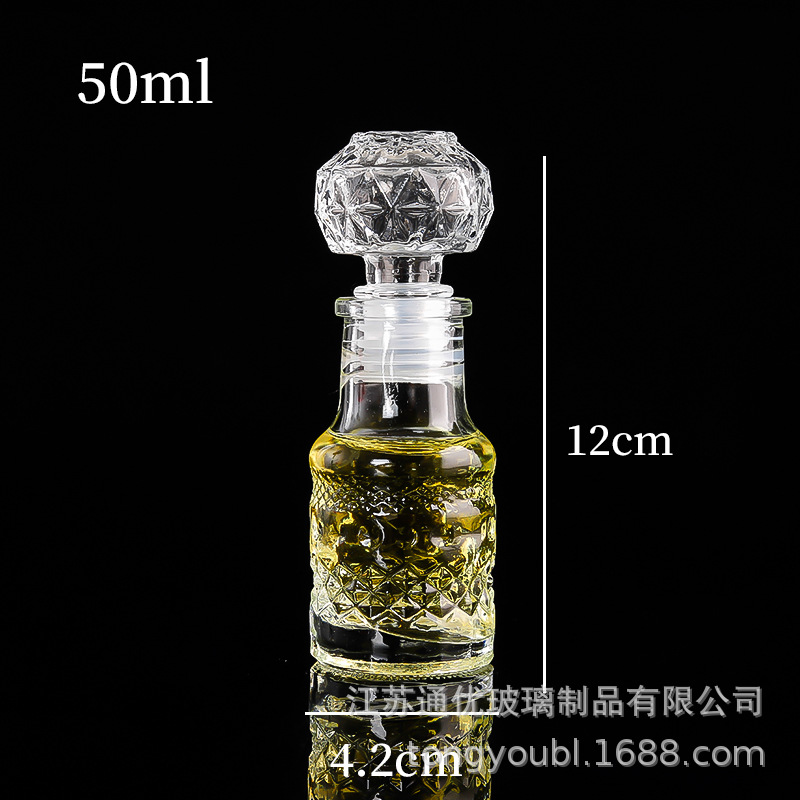 Pequeña botella de vino de vidrio resistente a altas temperaturas decantador a prueba de fugas pequeña botella de vino decoración moderna simple 50ml-150ml separador de vino