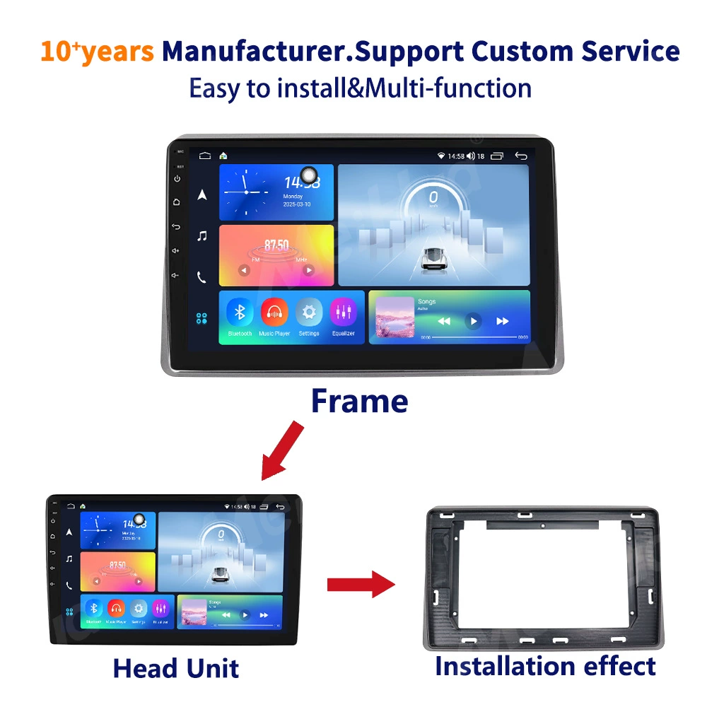 Подходит для Renault Master 2010–2021, центральная панель Android, навигация, переделка аудио, универсальная рамка-кронштейн