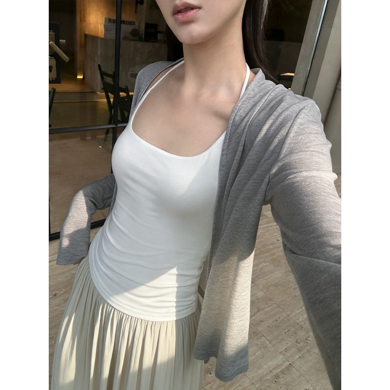 Women's Tencel Knitted Sunscreen Cardigan, 2026 New Summer Thin Ice Silk Cover-up Camisole Outerwear Shawl Summer