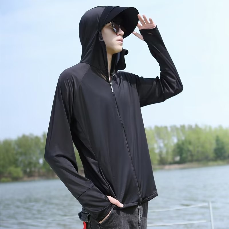 Ice Silk Sun Protection Clothing Men's Summer Thin Fishing Quick-drying Jacket Casual Loose Breathable UV Protection Sun Protection Clothing