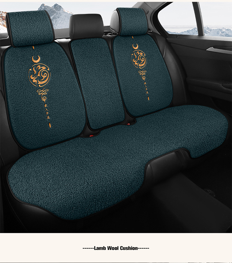 New Plush Car Seat Cushion with the Word "Fu" for Good Luck and Good Luck Embroidered Seat Cushion Car Winter Non-Slip Warm Car Seat Cushion