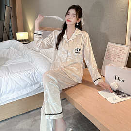 2024秋冬季22086# 金丝绒双长 M-2XL秋冬新款睡衣女休闲家居服
