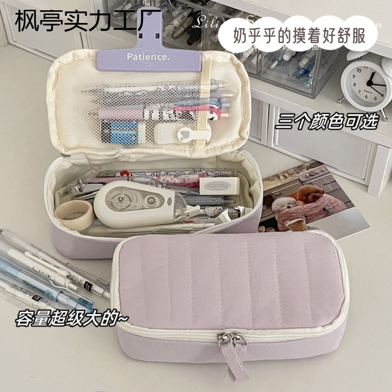 ins風 和風ケーキ 多機能フフ 大容量 学生文具箱 高価値 クリームペンシルバッグ 文具バッグ|undefined