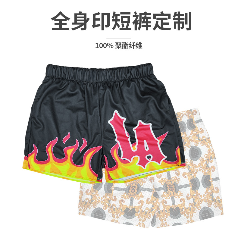 Comercio exterior transfronterizo de verano de estilo europeo y americano marca de moda deportivo relajado pantalones cortos casuales impresos de playa procesamiento personalizado