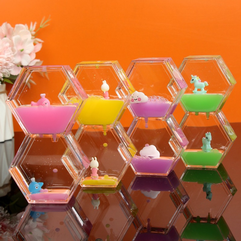 創意雙菱形馬卡龍布丁色油滴沙漏計時器少女心油滴沙漏帶動物擺件