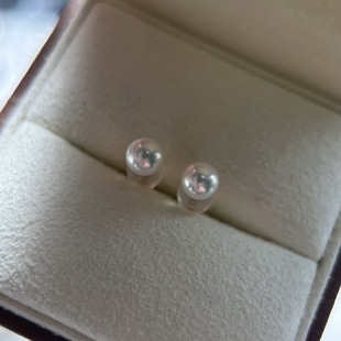 Zhuji Natural Freshwater ak Pearl Earrings Round Extremely Strong Light Earrings All-match Simple Daily Wear Style