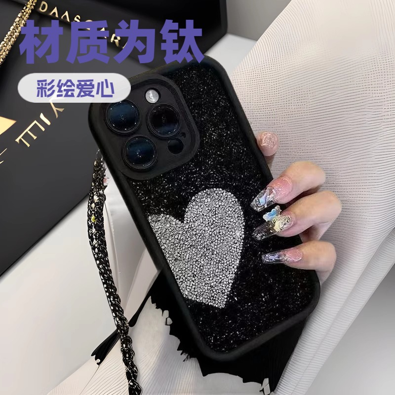 El amor brillante es adecuado para la funda del teléfono móvil Apple 16Promax Japón y Corea del Sur estilo ins iPhone15/14/13 Europa y América 12/