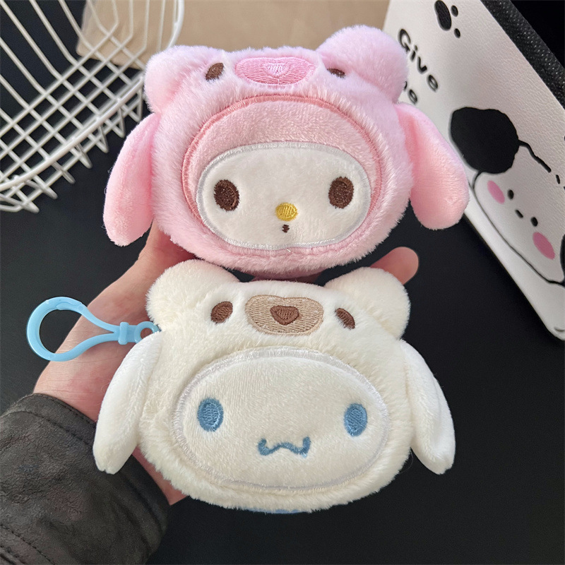 Sanrio Plush Coin Purse, Round Earphone Case, Portable and Can Be Hung on a Bag to Store Mini Items Sanrio Plush Coin Purse, Round Earphone Case, Portable and Can Be Hung on a Bag to Store Mini Items