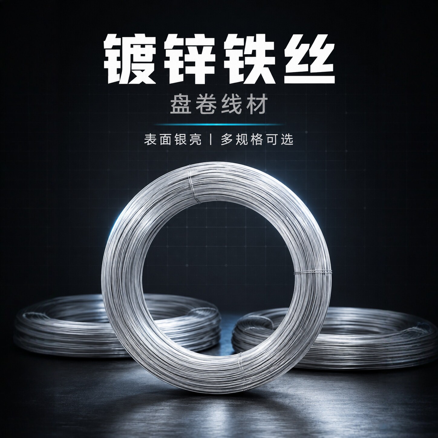 镀锌铁丝盘卷线材 银亮表面 多规格可选 建筑工地捆扎用可加工