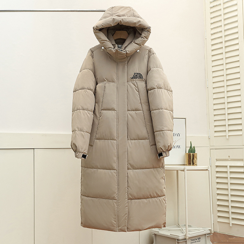 Women's Clothing Cotton coat thickened medium and long style windproof warm fashionable hot style loose version hooded over the knee coat_voghion.com