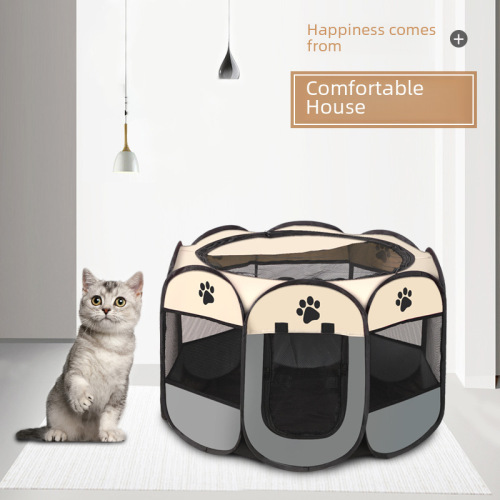 Pet Tent Octagonal Cage Fence Cat Cage Foldable Cat Cage Super Large Household Cat Bed All-Seasons Universal Cat Litter