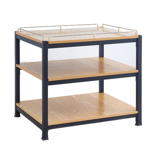 Supermarket stack of oil stacks of milk stacks of drinks promotion counter shelves stacked display center island cabinets gift display rack