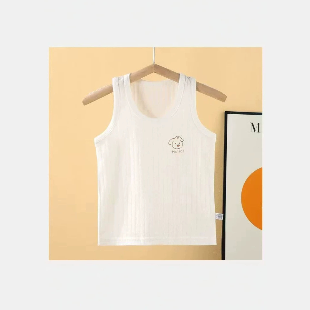 Thin cotton camisole for medium and large children, girls, boys, and adults, perfect for home wear and tummy protection, made of pure cotton (Category A).