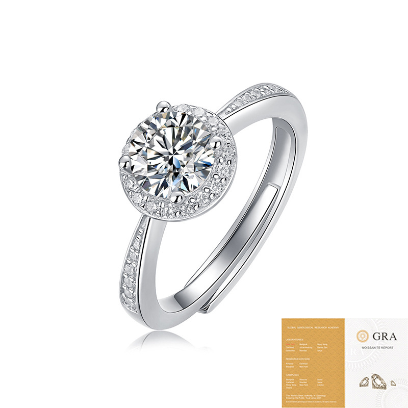 R13162 moissanite 1 carat (including gra certificate)