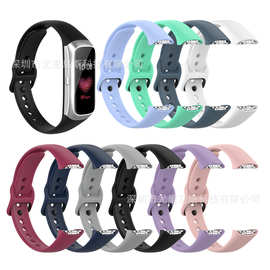 适用三星 samsung galaxy fit手环 R370硅胶表带现货不锈钢扣直销