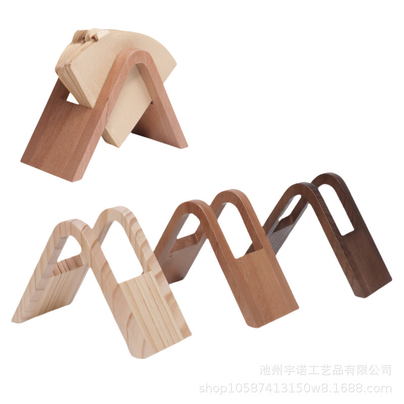 Hand-Brewed Coffee Filter Paper Storage Box Dust-Proof and Moisture-Proof Filter Paper Holder Solid Wood Filter Paper Base Durable Solid Wood Rack