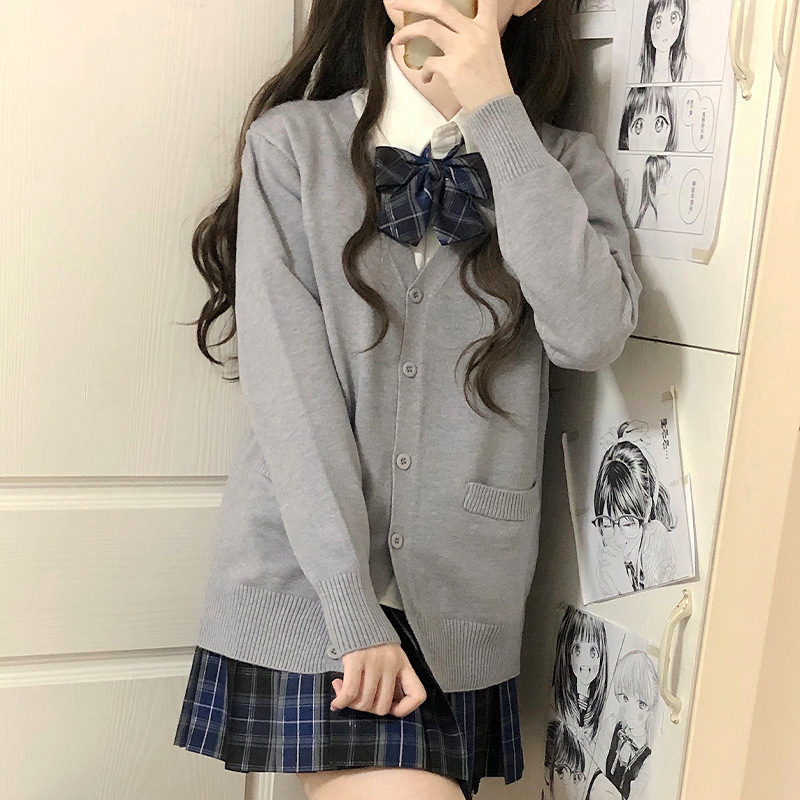 JK 카디건 코트 스웨터 대학 스타일 탑 가을, 겨울 달콤한 소녀 캠퍼스 스타일 학생복