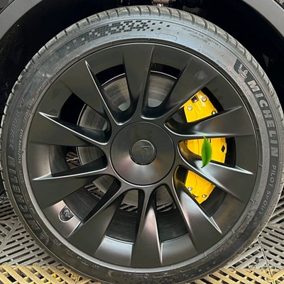 Covers, Special Wheel Brake – Brake caliper cover - tesla-model-319-23-yellow-aluminum-alloy-brake-caliper-covers-four-sets-tesla-logo-two-pairs-of-brake-caliper-covers