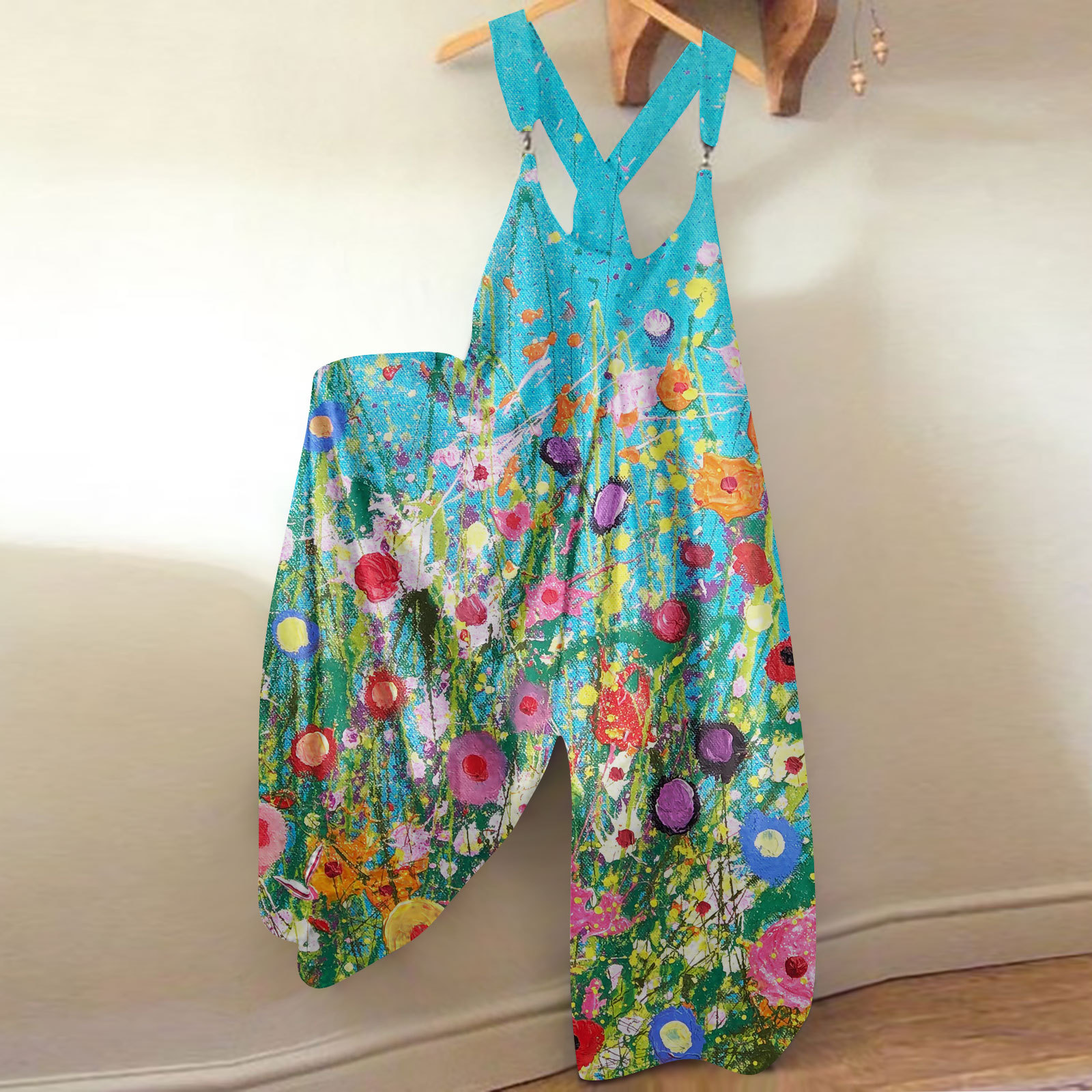 Printing Design Casual, Punk Style Women'S Casual Daily Casual Punk Printing Skull Full Length Printing Overalls