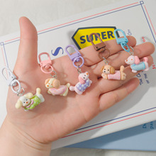 彩扣J86卡通腊肠狗钥匙扣卡通动物情侣挂件学生书包简约挂饰礼物