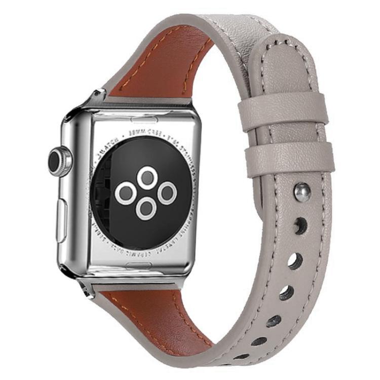 Correa de cuero de cintura de doble anillo de un solo clavo para Apple Watch 38mm - 49mm