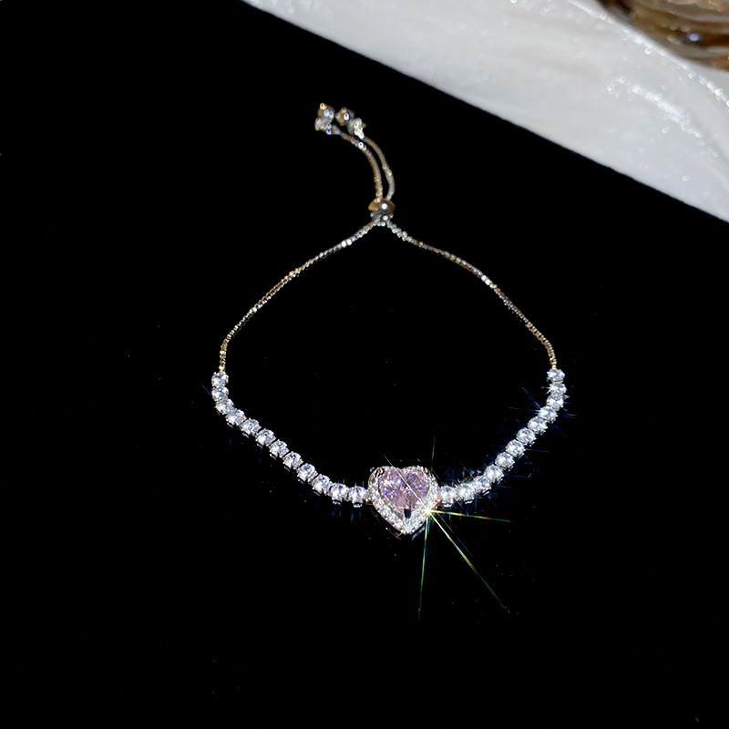 2025 nueva pulsera de diseño de amor de diamantes de color pulsera de moda exquisita ins joyería de alta calidad de lujo ligero al por mayor