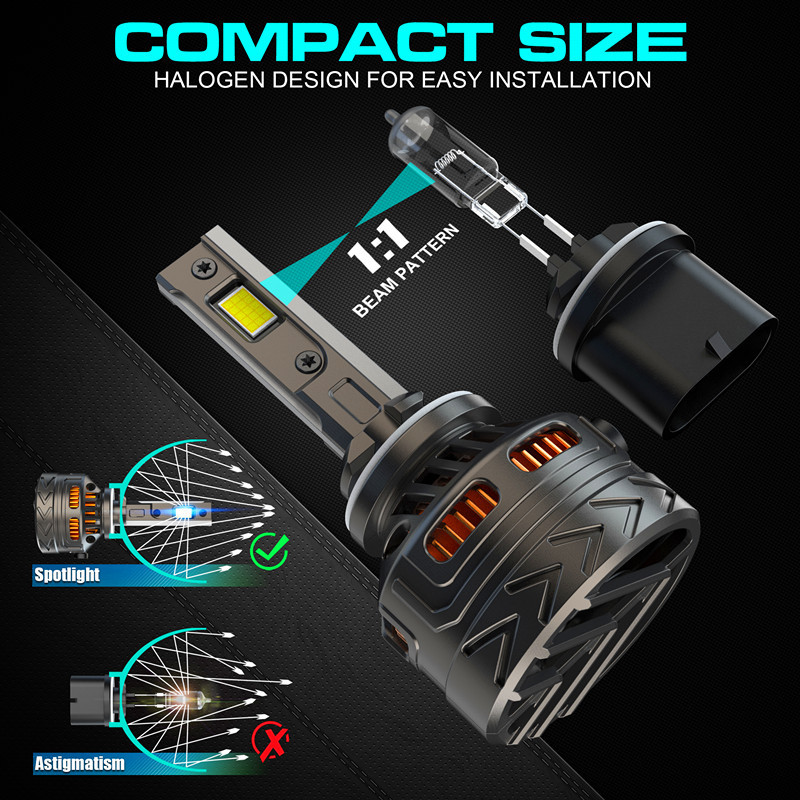 Nueva alta potencia tres tubos de cobre 300W luz LED de alto brillo del automóvil S-V32