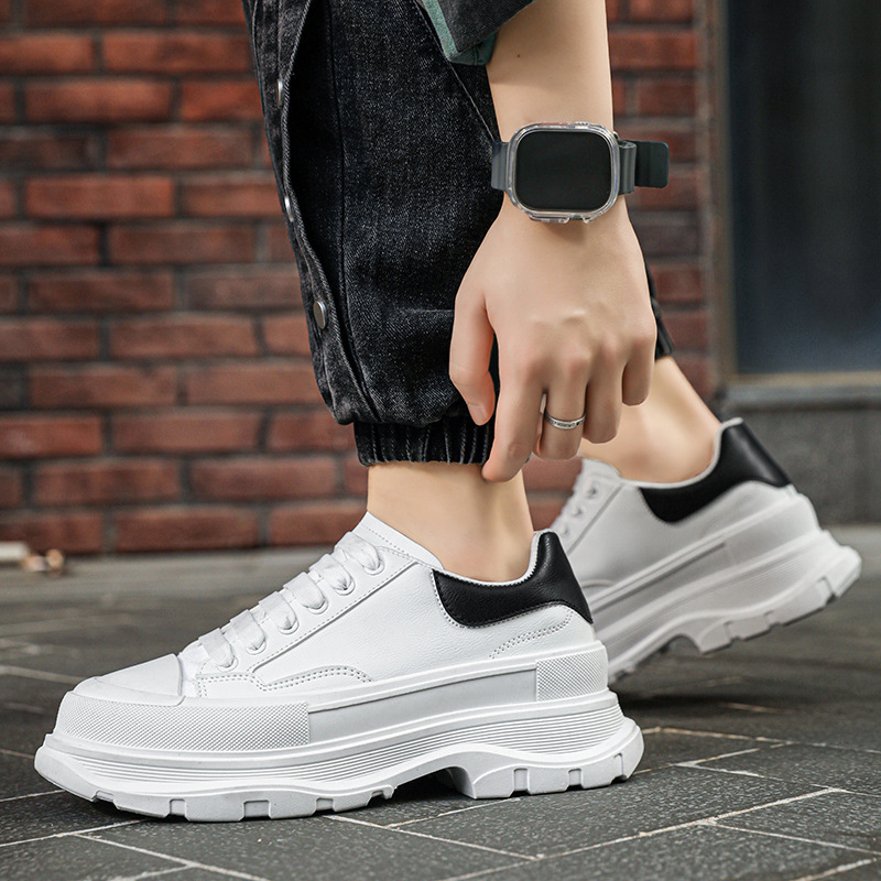 p9Shoes pour hommes automne nouvelles chaussures de sport décontractées pour hommes chaussures basses en cuir plate-forme à semelles épaisses baskets pour hommes Mc Queen chaussures blanches_voghion.com