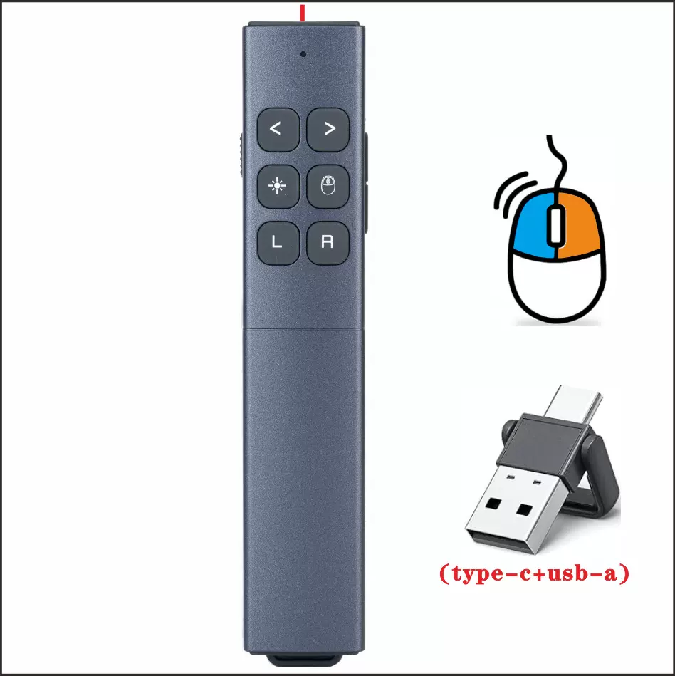 新款空中飞鼠翻页笔鼠标翻页二合一双接收器亚马逊跨境源头直销