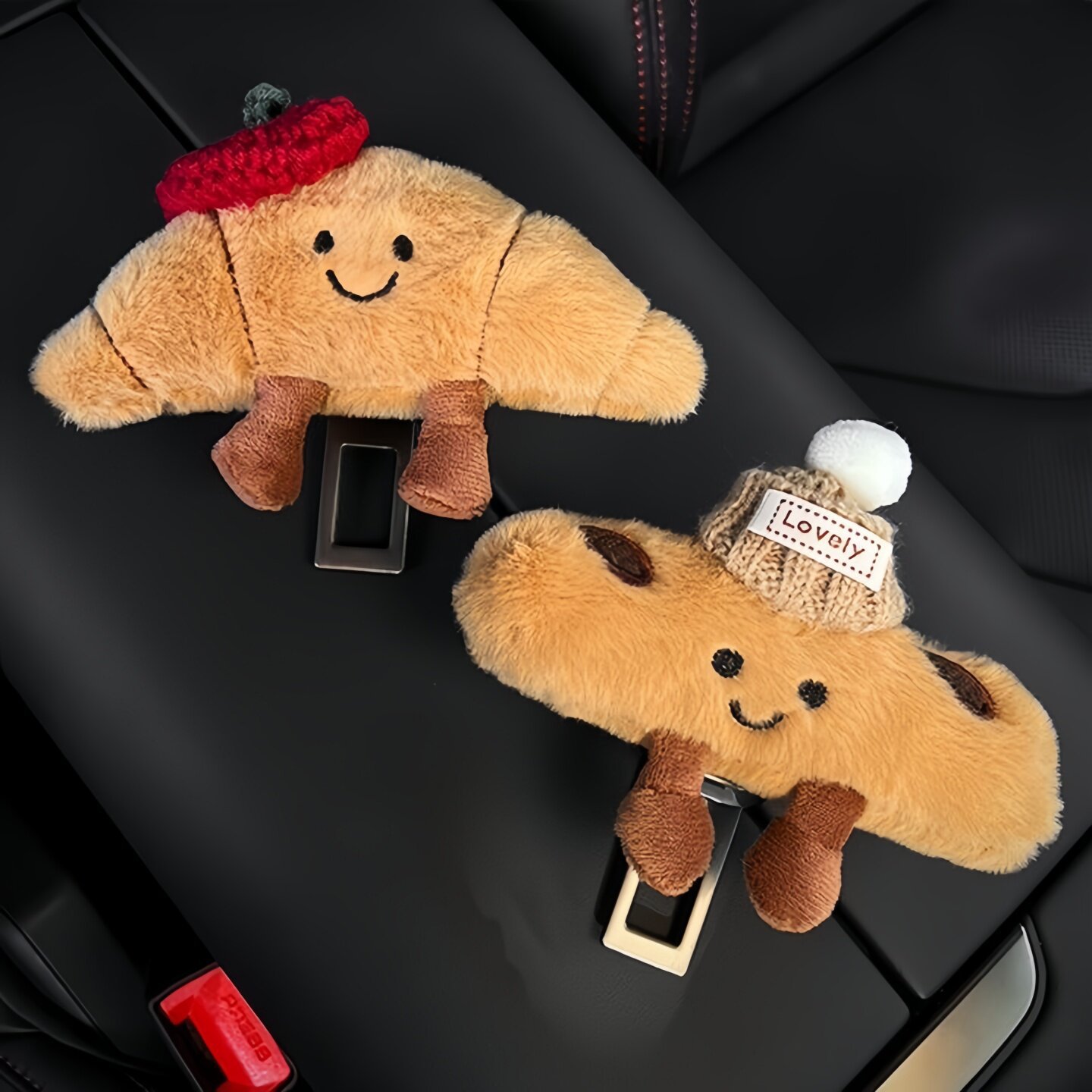 차량용 안전벨트 연장 버클 크루아상 바게트 봉제인형 실내 장식