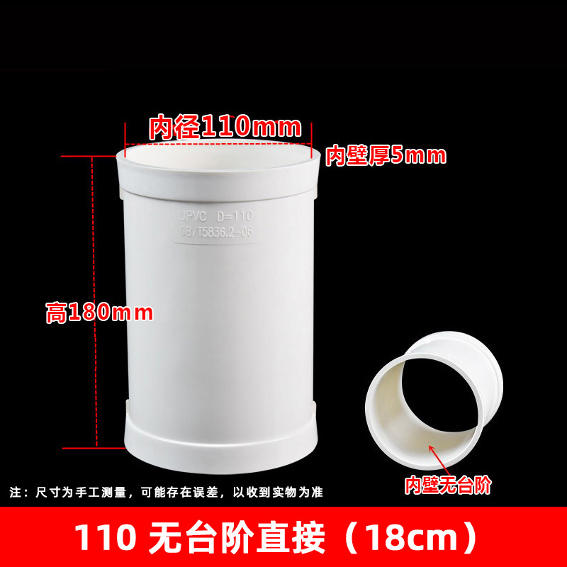 PVC paso-libre directo estándar nacional espesado drenaje accesorios conector rápido reparación de fugas-a través sin anillo de engranaje