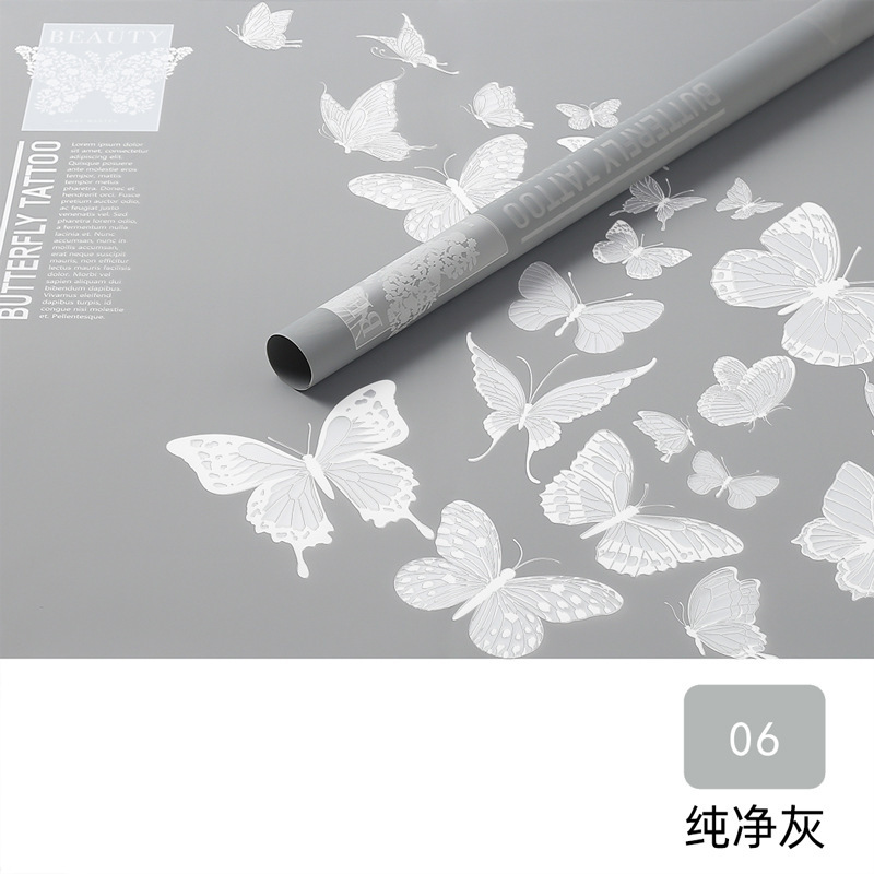Nuevo papel de regalo de la flor papel de regalo mariposa danza jalea película impermeable engrosada coreano papel normal flor papel de regalo