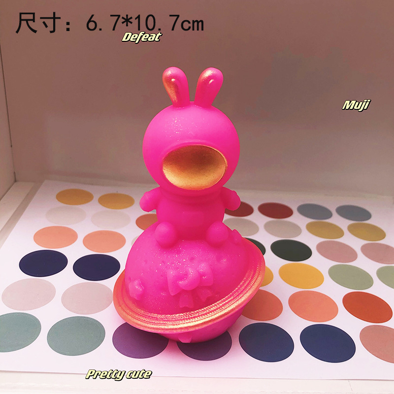 야간 조명 행성 사랑스러운 토끼 로즈 레드