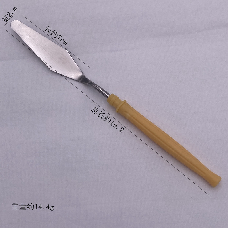 Cuchillo de pintura al óleo especial de arte, polvo de agua, pigmento de acrílico, cuchillo de selección de cuchillo de madera de acero inoxidable, cuchillo de toner de punta plana