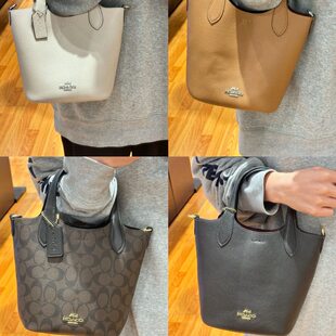 Handheld basket, one-shoulder bag, phone bag, bucket, genuine leather