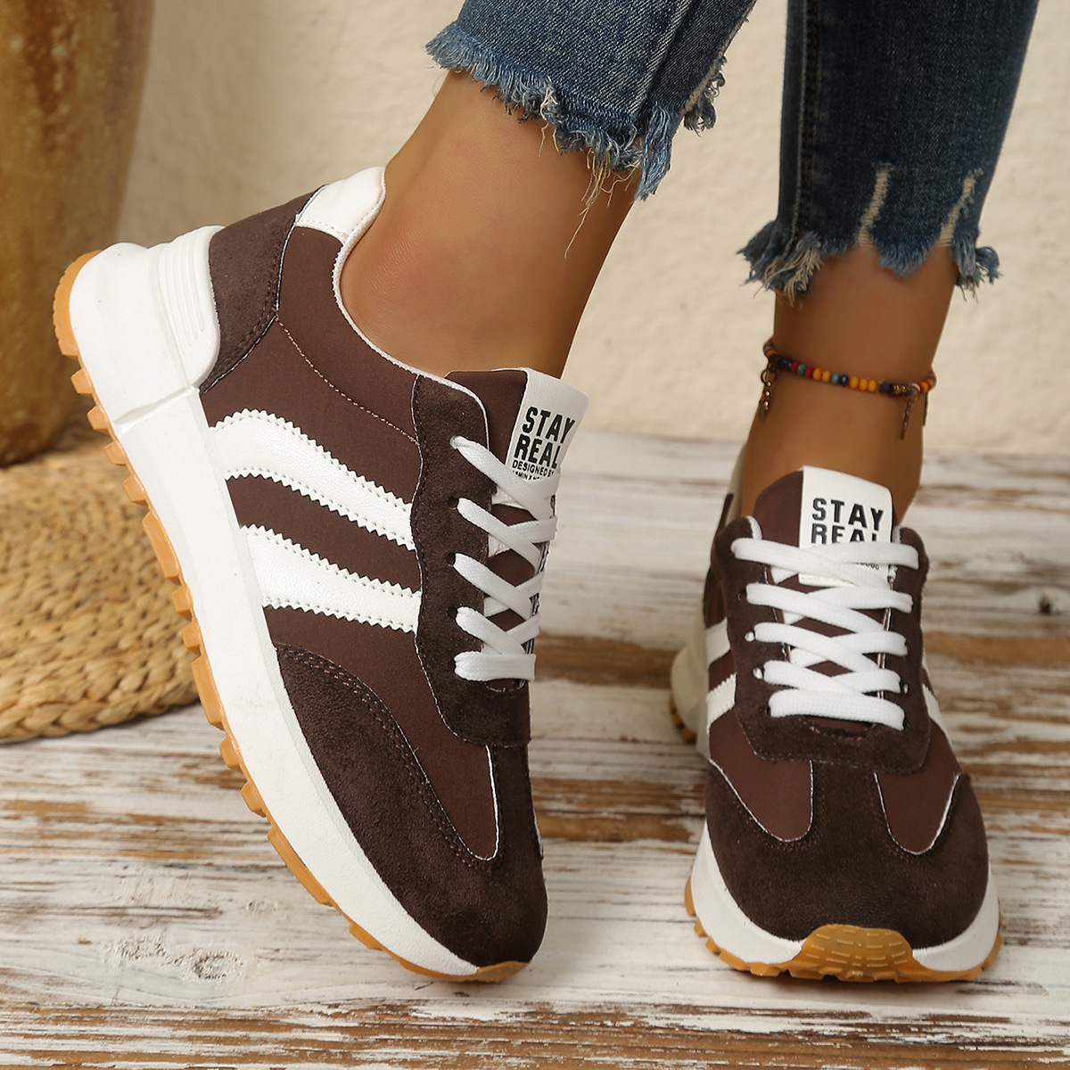 Comercio exterior Gump zapatos de mujer 2026 primavera nuevo tamaño transfronterizo ocio transpirable zapatos de malla zapatos blancos zapatos simples image 3