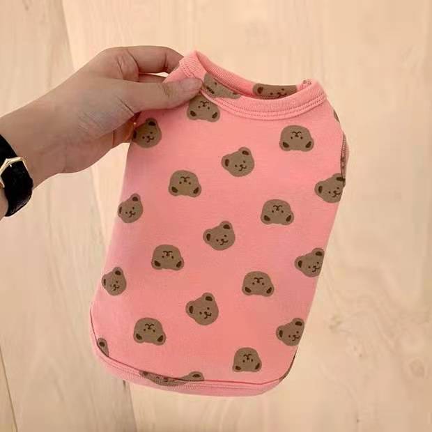 Ropa para perros y gatos otoño e invierno camisa de fondo para gatos oso ropa para mascotas de terciopelo de doble cara suministros para perros pequeños y medianos